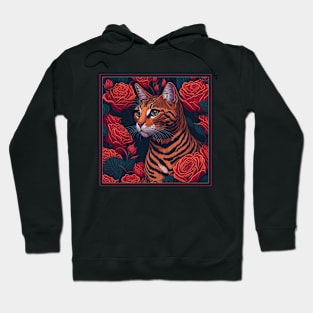 Вengal cat. Style vector (red version 2 bengal cat) Hoodie